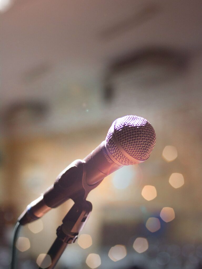 a microphone up close